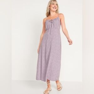 Old Navy Floral Cami Maxi Dress Purple Ditsy Print Side Slit Size Small